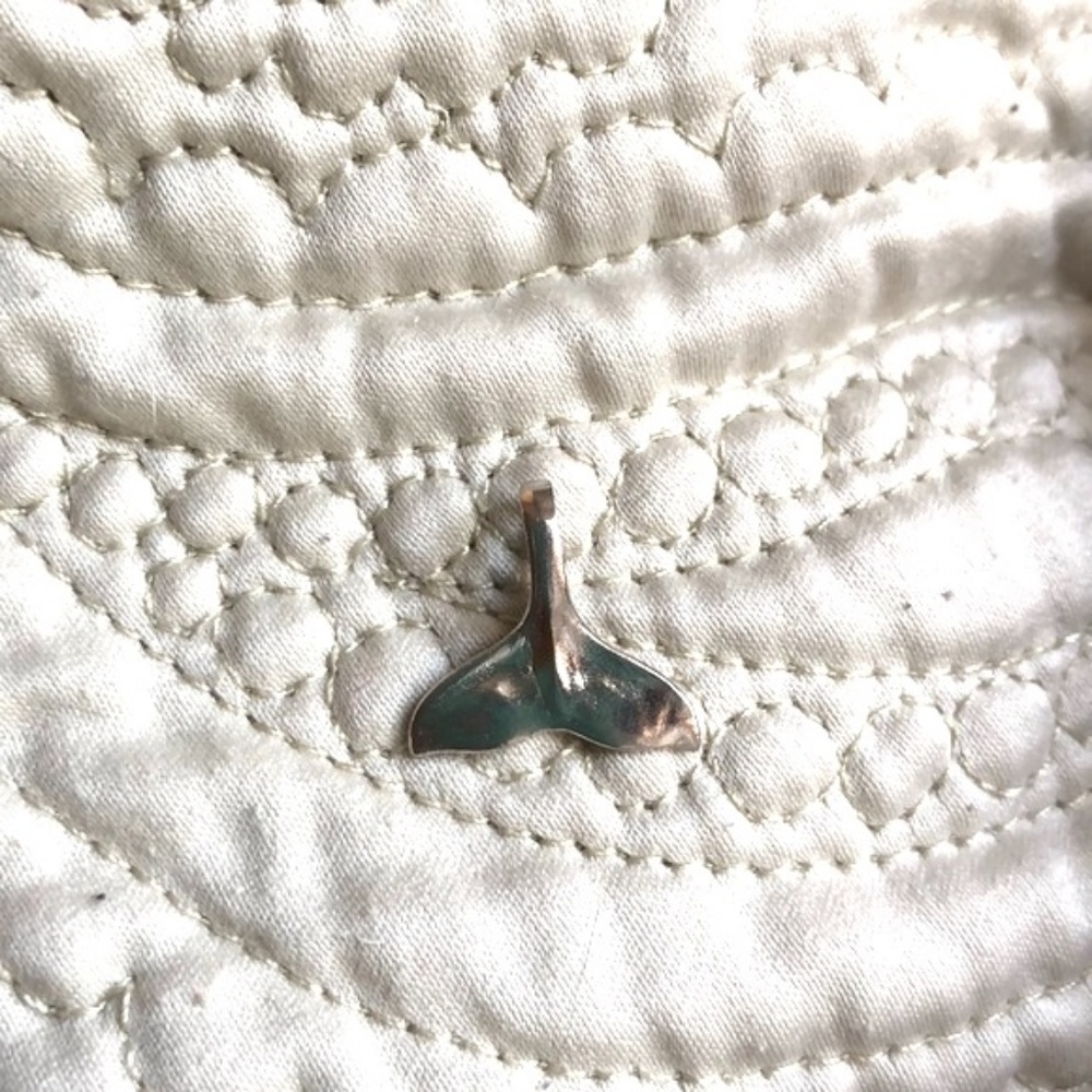 Silver Whale Tail Pendant Charm